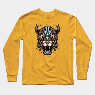 Robot Tiger Head Weirdcore Long Sleeve T-Shirt